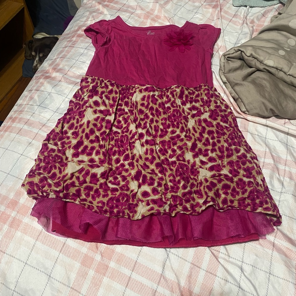 1989 Place Pink and Cream Animal‎ Print Dress
